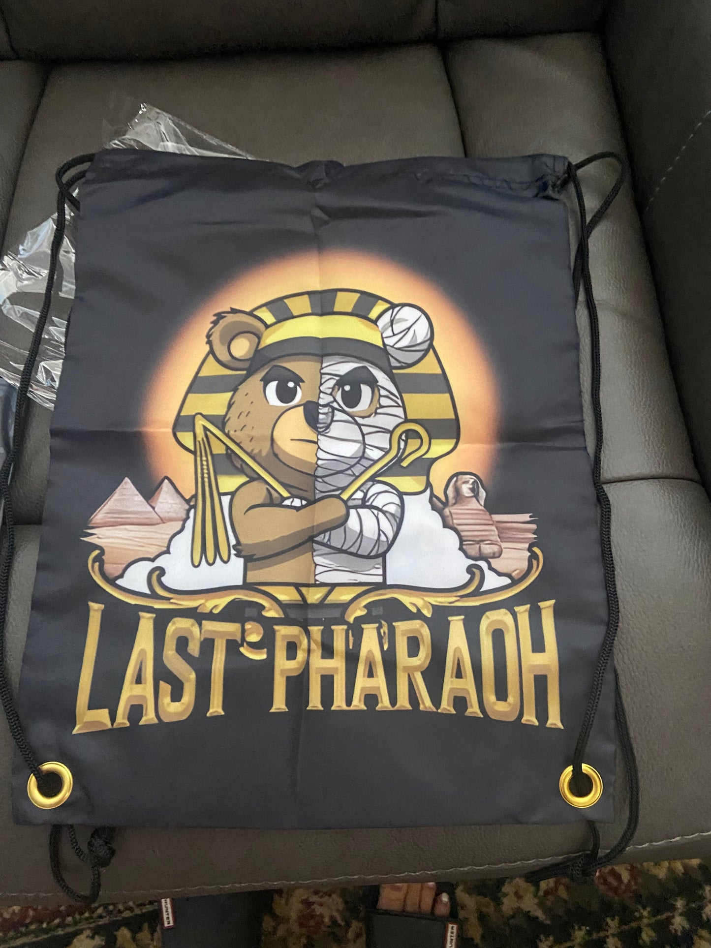 Last Pharaoh Bear Drawstring Backpacks